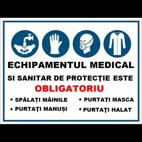 Placuta echipamentul medical si sanitar este obligatoriu